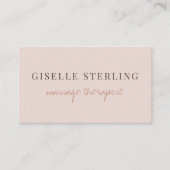 Massage-Therapeut QR-Code Blush-Pink Visitenkarte (Vorderseite)