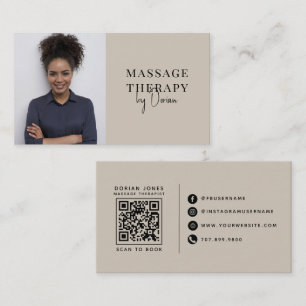 Massage-Therapeut QR-Code Foto Neutral Visitenkarte