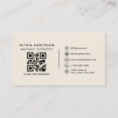 Massage-Therapeut QR-Code in neutralem Beige Visitenkarte (Rückseite)