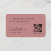 Massage-Therapeut QR-Code in Rosa Visitenkarte (Rückseite)