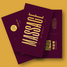 Massage-Therapeut QR-Code-Logo Burgundrot & Gold