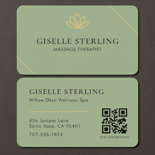 Massage-Therapeut QR-Code Sage Grün Visitenkarte