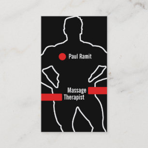 Massage-Therapeut-rote schwarze Visitenkarte