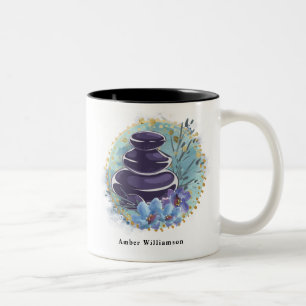 Massage-Therapeut Salon Spa Stylist Zen Steine Zweifarbige Tasse