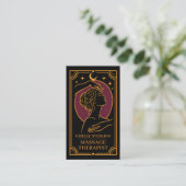 Massage-Therapeut Tarot QR-Code Visitenkarte (Stehend Vorderseite)