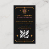 Massage-Therapeut Tarot QR-Code Visitenkarte (Rückseite)