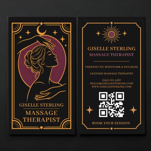 Massage-Therapeut Tarot QR-Code Visitenkarte