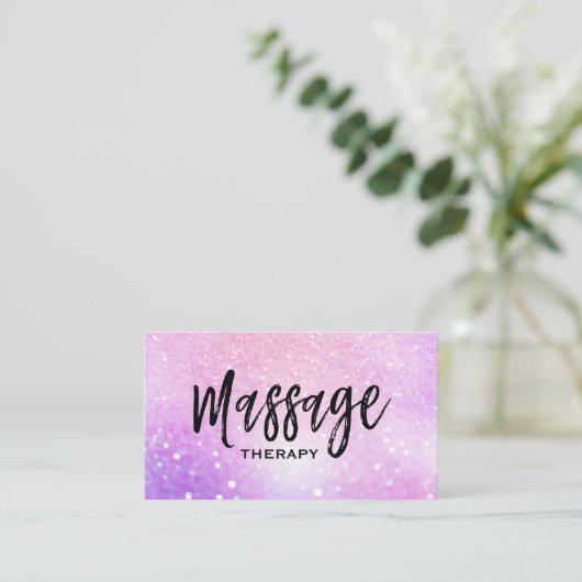 *~* Massage-Therapeut-Trendy PastellGlitzer Visitenkarte (Stehend Vorderseite)