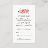 Massage-Therapeut-Visitenkarten Terminkarte (Rückseite)