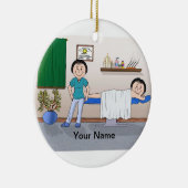 Massage-Therapeut - weiblich, weiblicher Kunde Keramik Ornament (Rechts)