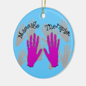 Massage-Therapeut-Weihnachtsverzierung Keramik Ornament (Links)