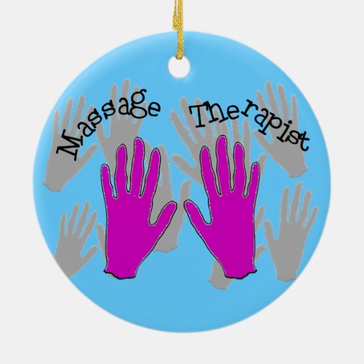 Massage-Therapeut-Weihnachtsverzierung Keramik Ornament (Hinten)