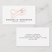 Massage Therapeutin Rose Gold Foil Brushed Metal B Visitenkarte (Vorne/Hinten)