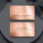 Massage Therapeutin Rose Gold Foil Brushed Metal Visitenkarte