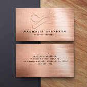 Massage Therapeutin Rose Gold Foil Brushed Metal Visitenkarte