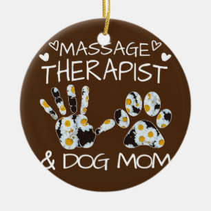 Massage-Therapeutin und Hundemama Wildblumen Keramik Ornament