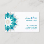 Massage Therapie Aquamarin Lotus Blume Yoga Wellne Visitenkarte (Vorderseite)
