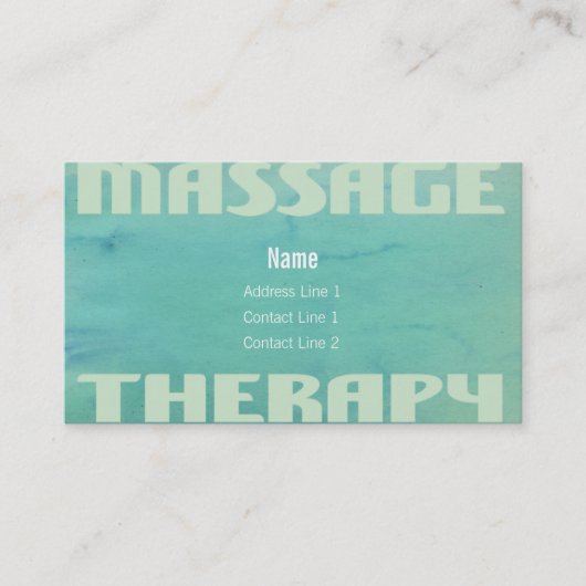 Massage-Therapie-Aquarell Visitenkarte (Vorderseite)