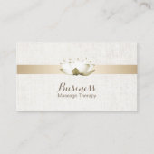 Massage Therapie Elegante Lotus Blume Salon Wellne Visitenkarte (Vorderseite)