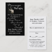 Massage-Therapie-glattes Schwarzes Terminkarte (Vorne/Hinten)