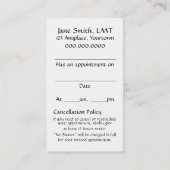 Massage-Therapie-glattes Schwarzes Terminkarte (Rückseite)