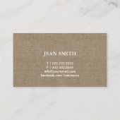 Massage Therapie Glühen Lotus Heilsalon Burlap Visitenkarte (Rückseite)