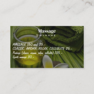 Massage-Therapie Heilende Hände Botanisches Gesund Visitenkarte