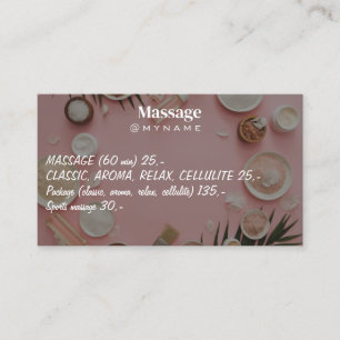Massage-Therapie Heilende Hände Botanisches Gesund Visitenkarte