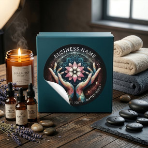 Massage-Therapie Heilende Hände Energie Spa Danke Runder Aufkleber