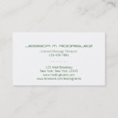 Massage-Therapie-heilende Visitenkarte (Rückseite)