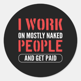 Massage Therapie Masseuse Runder Aufkleber