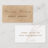 Massage Therapie Modernes Skript Boho Papier Textu Visitenkarte (Vorne/Hinten)
