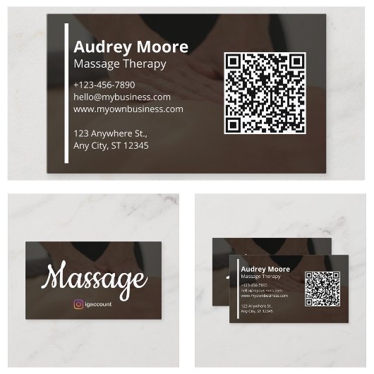 Massage-Therapie QR-Code-Integration Visitenkarte