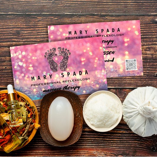 Massage Therapie Reflexologie Fütterung Rose Pink Visitenkarte