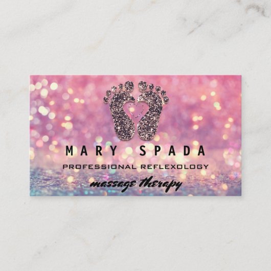 Massage Therapie Reflexologie Fütterung Rose Pink Visitenkarte (Vorderseite)