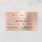 Massage Therapie Reflexologie Rose Gold Gray Spark Visitenkarte (Rückseite)