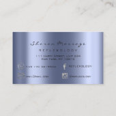Massage Therapie Reflexologie Silver Gray Blue Nav Visitenkarte (Rückseite)
