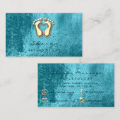 Massage Therapie Reflexologie Therapie Gold Ocean Visitenkarte (Vorne/Hinten)
