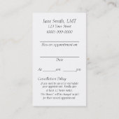 Massage-Therapie Terminkarte (Rückseite)