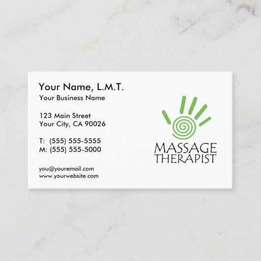 Massage-Therapie-Visitenkarten Visitenkarte (Vorderseite)