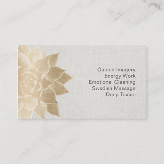 Massage Therapie Wellness-Center Gold Blumenstrauß Visitenkarte (Rückseite)