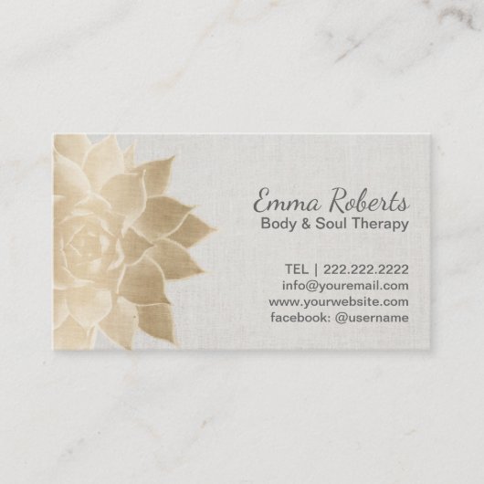 Massage Therapie Wellness-Center Gold Blumenstrauß Visitenkarte (Vorderseite)