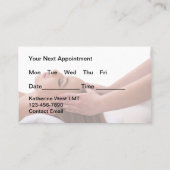 Massage Therapist Appointment Business Cards Visitenkarte (Rückseite)