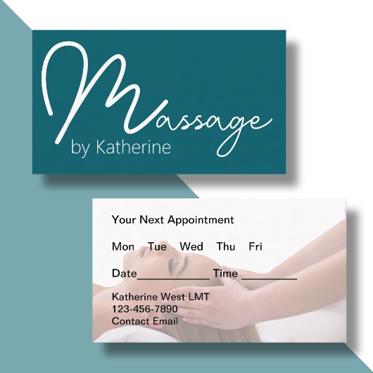 Massage Therapist Appointment Business Cards Visitenkarte