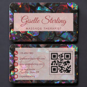 Massage Therapist Black Opal QR Code Visitenkarte