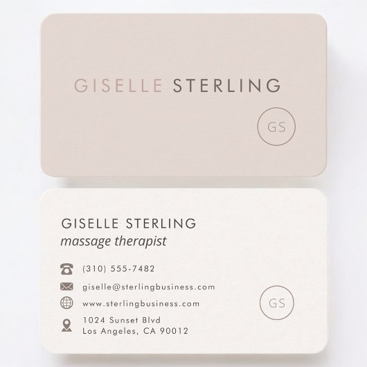 Massage Therapist Feminine Professional Visitenkarte