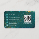 Massage Therapist  Green Gold QR Code Professional Visitenkarte (Rückseite)
