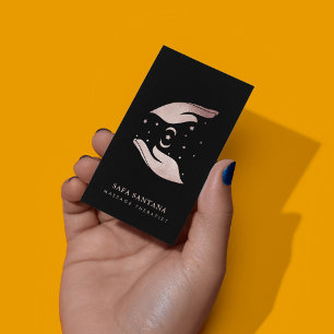 Massage Therapist Healing Hands Rose Gold Glitzer Visitenkarte