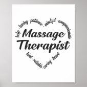 Massage Therapist Heart Word Cloud Poster (Vorne)
