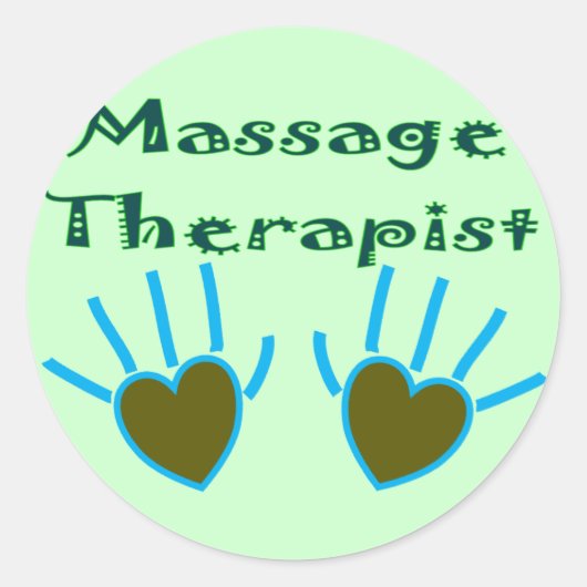 Massage Therapist Herz Handgeschenke Runder Aufkleber (Vorderseite)